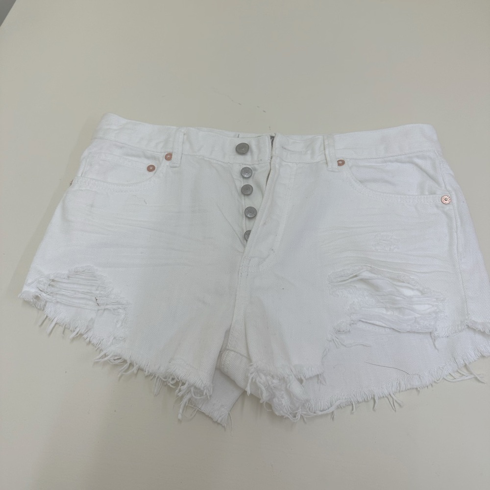 White free people Jean shorts